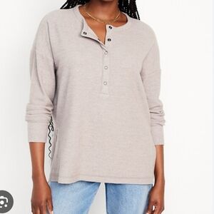 Long Sleeve Oversized Boyfriend Henley
